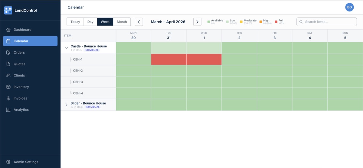 AV rental software comparison on laptop screen showing pricing and features