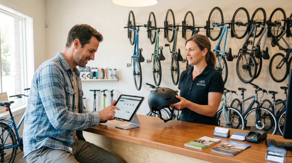 Comparing bike rental booking software dashboard interfaces